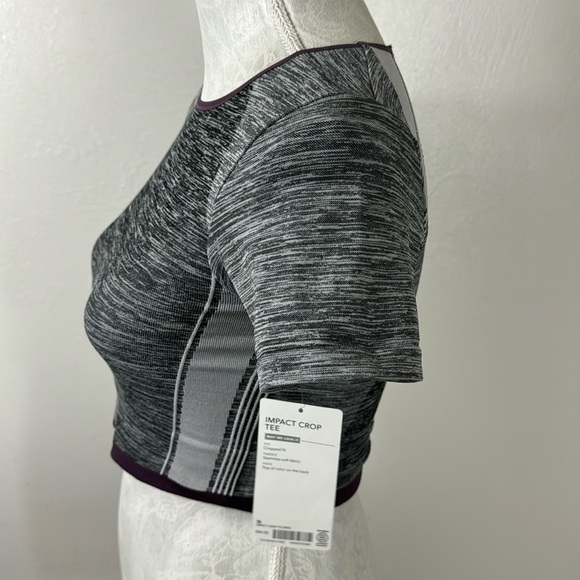 Athleta Impact Crop Top Compression Activewear Tee Women's XS Gray NWT - Picture 9 of 12